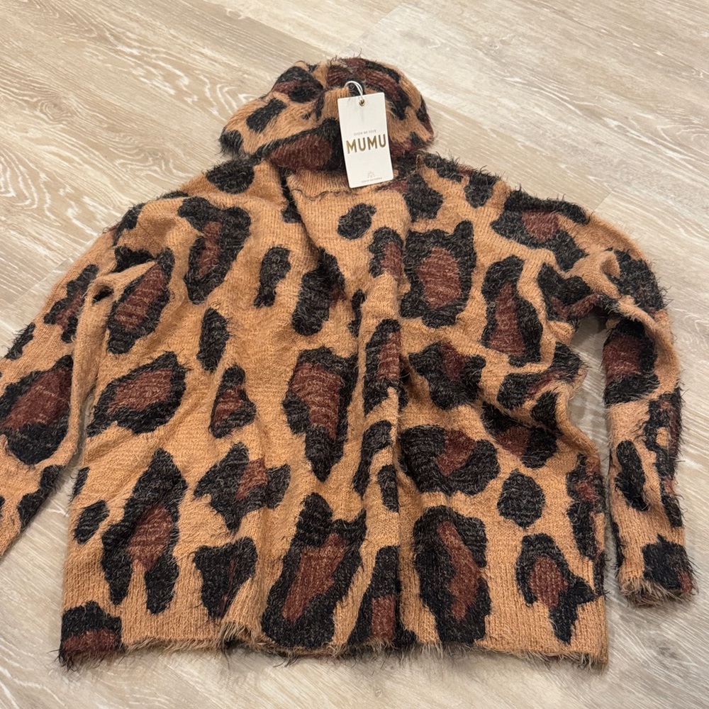Show Me Your MuMu Leopard Print Sweater - Brown and Black